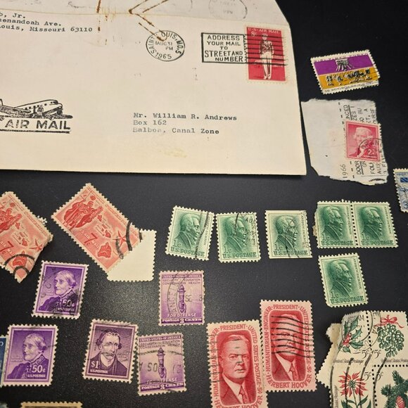 Vintage US Postage Stamp Collection Air Mail Envelopes Historical Lot LI3039 - Picture 6 of 10